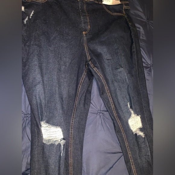 Just Be Women's Skinny Jeans - Dark Blue - Picture 4 of 9